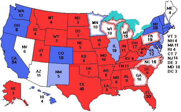 Electoral college map